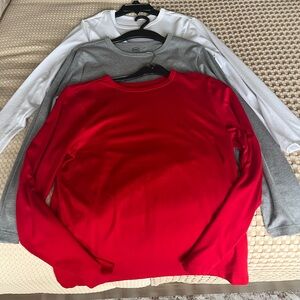 Wonder Nation Red, Gray, and White Long Sleeve Tops